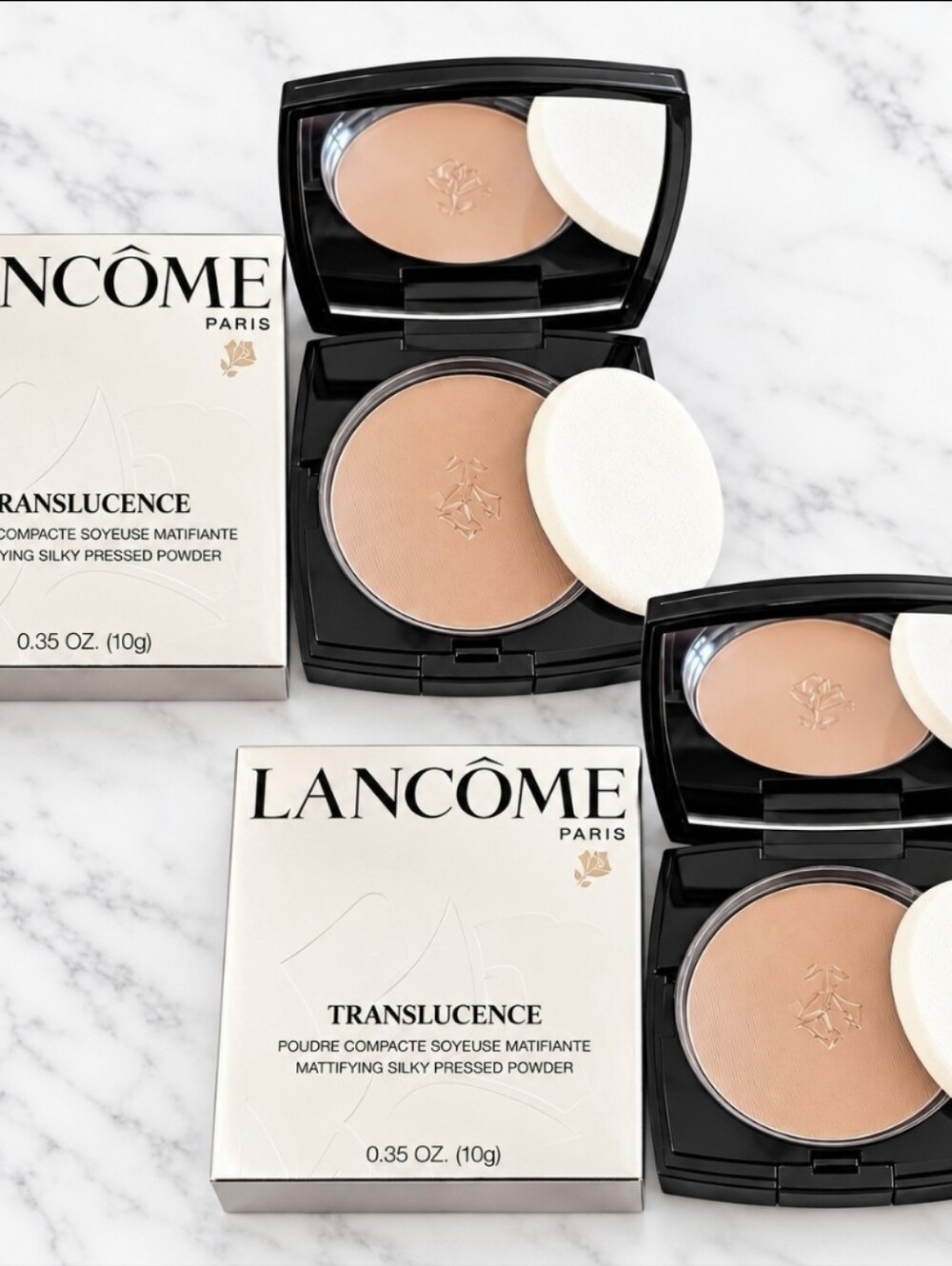 2 x Lancome BISQUE #300 Translucence Mattifying Silky Pressed Powder .35oz NIB!